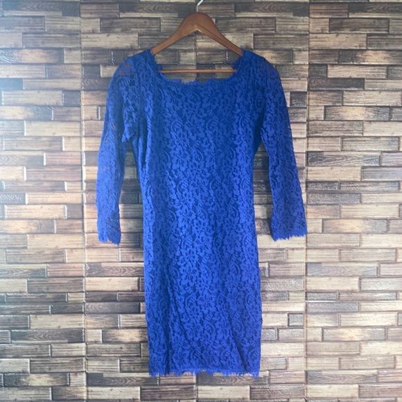 NWT Diane Von Furstenberg Lace dress, size 2 Cobalt Blue - Picture 1 of 14